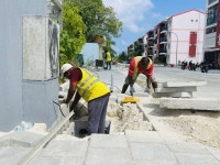 Installation of concrete key wall and paving in 2 major roads at Gdh. Thinadhoo phase 2
